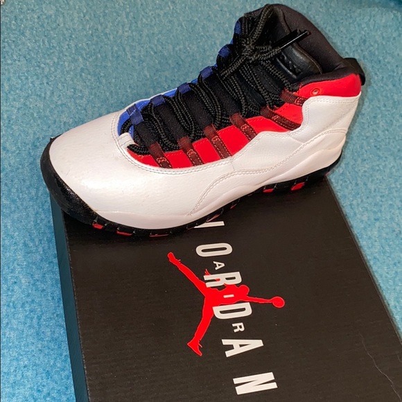 red and blue jordan 10